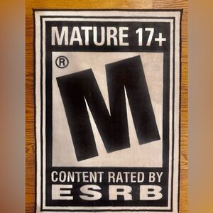 Custom Designed Black and White “Mature Rating”Rug/Wall Hanging NEW Custom Made